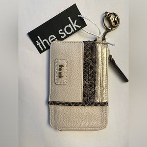 NWT The Sak Iris card wallet stone/snake/block